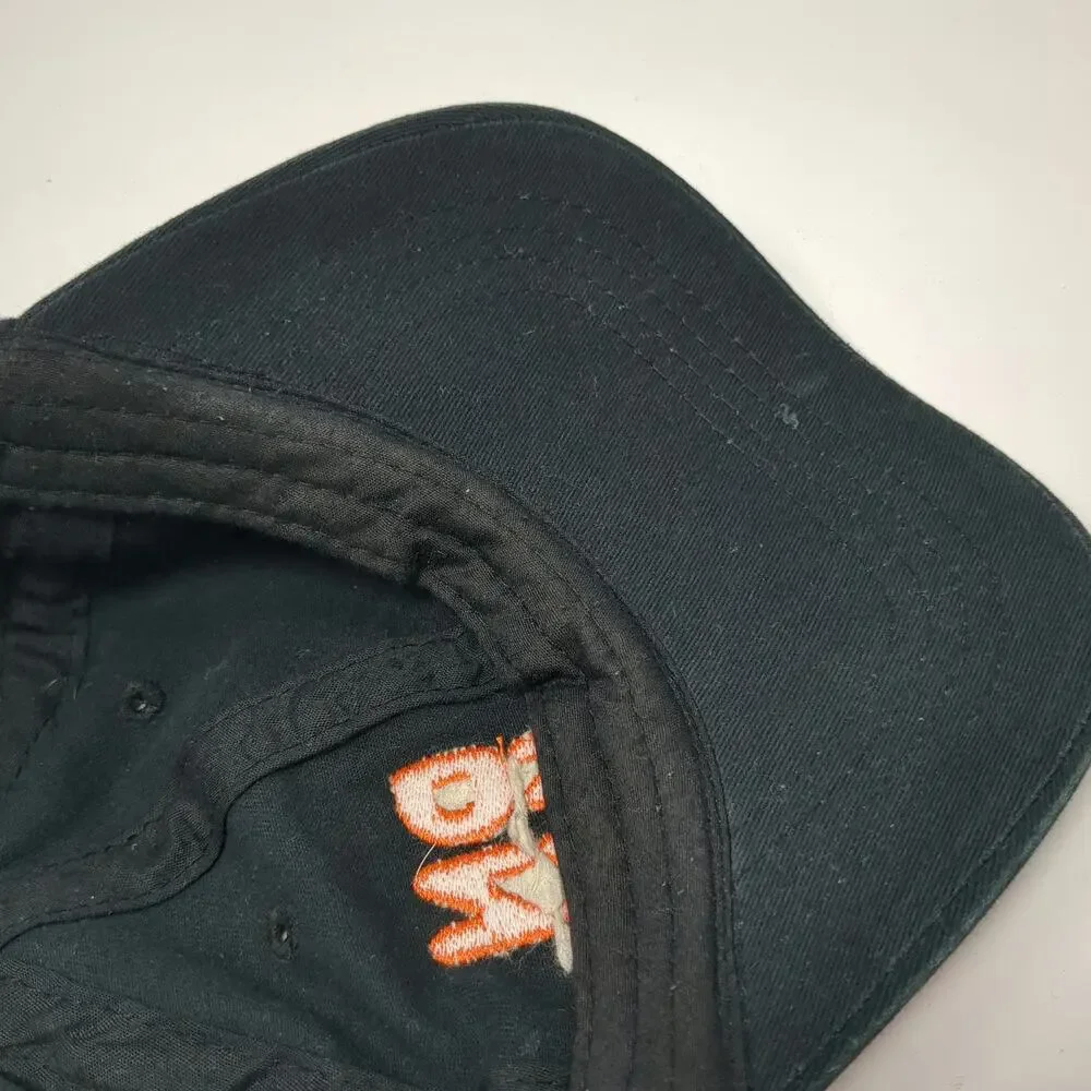 Dunkin' Baseball Cap Black One Size Strapback DNKN Logo Embroidered Brim Tag Hat
